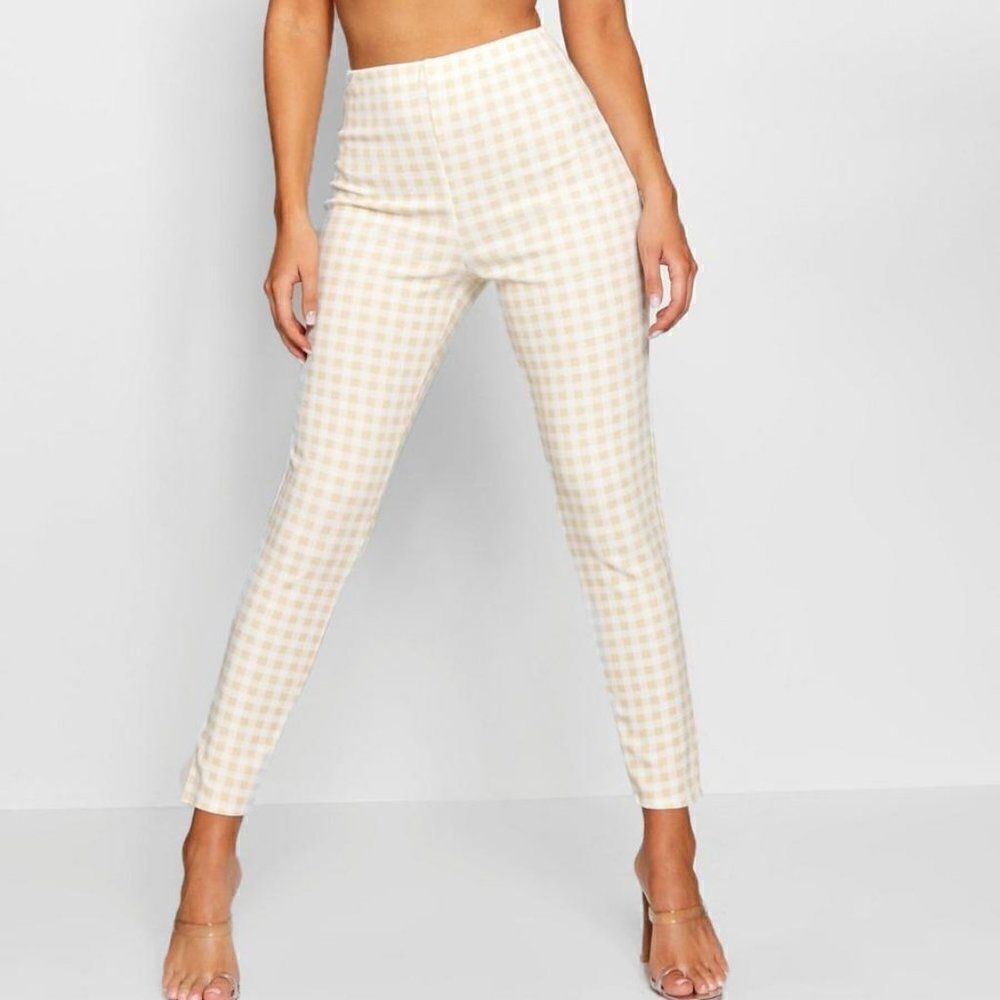 Boohoo Skinny Leg Checkered Pant Size 4 NWT! - Picture 1 of 8